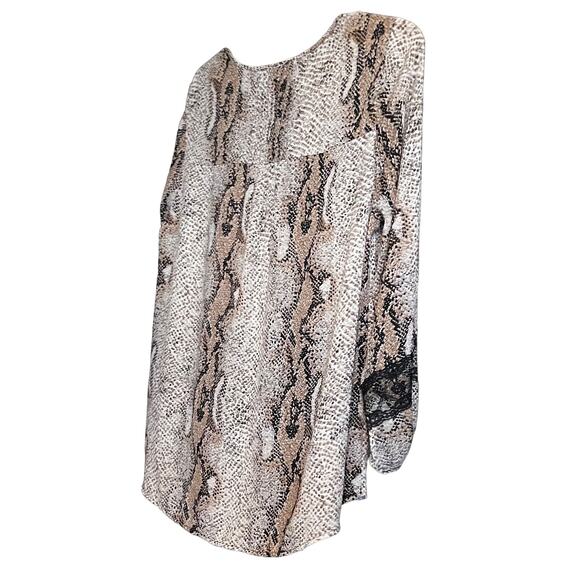 SIGNATURE STUDIO LONG SLV V-NECK TIE/KEYHOLE PULL-OVER TOP, WOMENS, 2X-TAN BROWN - Picture 6 of 10